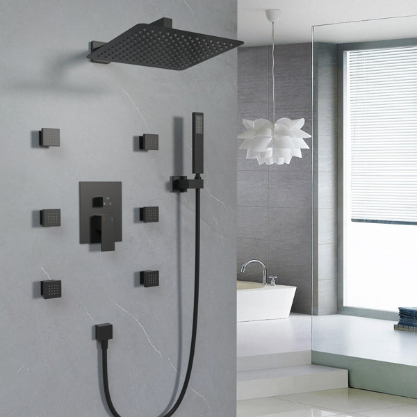 Givingtree 6 Body Jet Shower Systems With 11.8"Rain Shower And High Pressure Handheld, Rough In